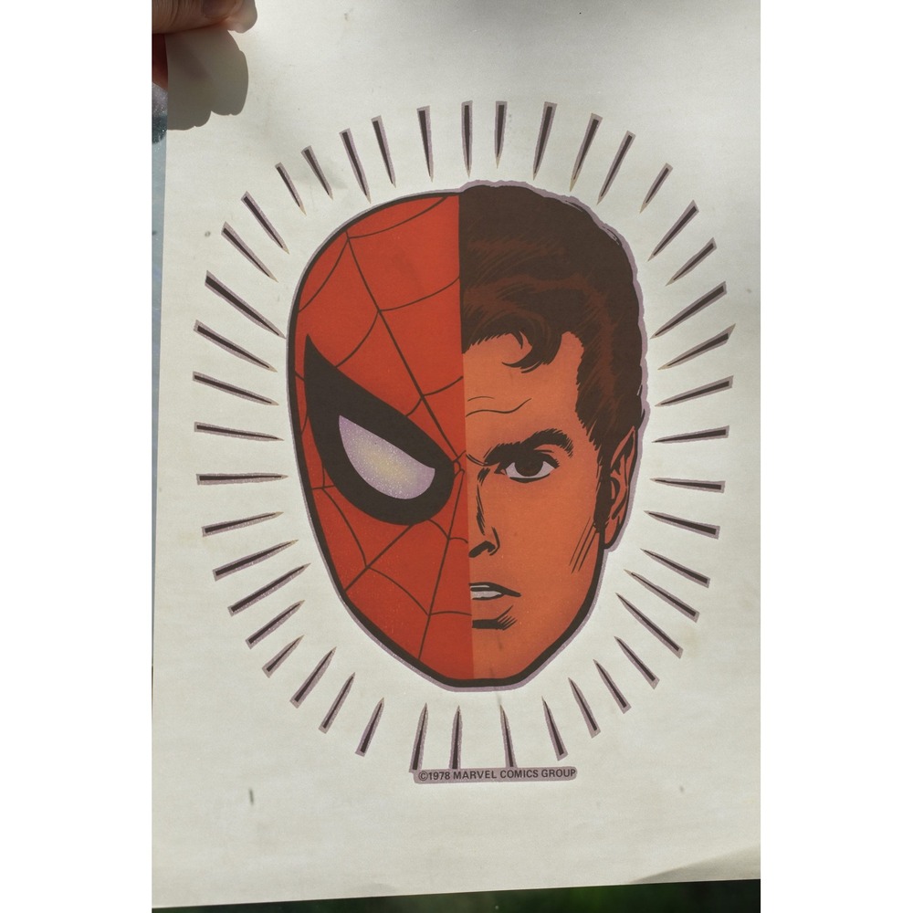 Vintage 1978 Spider-Man Marvel Iron On Transfer Retro 70s Peter Parker Comic Art